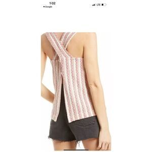 Madewell Boucle Striped Tank Top Criss Cross Back Medium